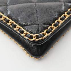 مملوكة مسبقًا Chanel Small Bag Matelasse Shoulder Caviar Skin (Grained Calf) Black