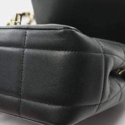 Pre Owned Chanel Chocolate Bar Mini Flap Shoulder Bag Lambskin (Sheepskin) Black