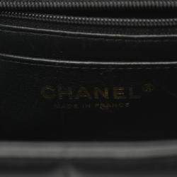 Pre Owned Chanel Chocolate Bar Mini Flap Shoulder Bag Lambskin (Sheepskin) Black