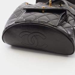 مملوكة مسبقًا Chanel Matelasse Backpack Lambskin (Sheepskin) Black