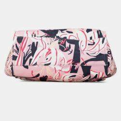 مملوكة مسبقًا Chanel Deauville Tote Bag Handbag Pink Multicolor Velour Leather