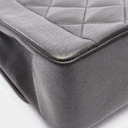 Pre Owned حقيبة كتف شنيل ماتلاسي ديانا جلد الغنم أسود