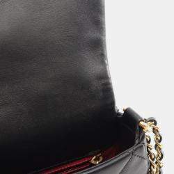 Pre Owned Chanel Matelasse Black Lambskin Leather Shoulder Bag