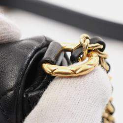 Pre Owned Chanel Matelasse Black Lambskin Leather Shoulder Bag