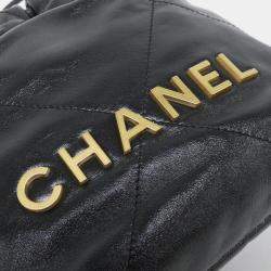 مملوكة مسبقًا Chanel 22 Line Black Leather Handbag