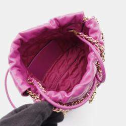 Pre Owned Chanel 22 Mini Shoulder Bag Leather Purple