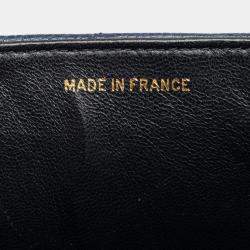 Pre Owned Chanel Coco Mark Bias Stitch Chain Shoulder Bag In Navy Caviar Leather