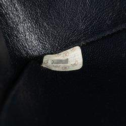 Pre Owned Chanel Coco Mark Bias Stitch Chain Shoulder Bag In Navy Caviar Leather