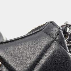 Pre Owned Chanel 19 Matelasse Small Hobo Shoulder Bag Leather Black