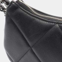 Pre Owned Chanel 19 Matelasse Small Hobo Shoulder Bag Leather Black