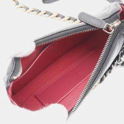 Pre Owned Chanel 19 Matelasse Small Hobo Shoulder Bag Leather Black