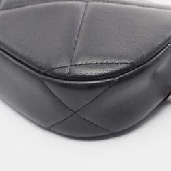 Pre Owned Chanel 19 Matelasse Small Hobo Shoulder Bag Leather Black