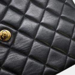Pre Owned Chanel Chain Shoulder Bag Matelasse Double-Face Lambskin Black
