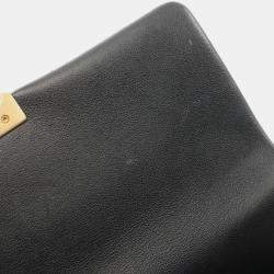 Pre Owned Chanel Matelasse Shoulder Bag Lambskin (Sheepskin) Black