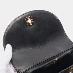 Pre Owned Chanel Matelasse Backpack Lambskin (Sheepskin) Black