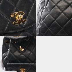 Pre Owned Chanel Matelasse Backpack Lambskin (Sheepskin) Black
