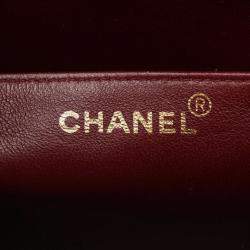 Pre Owned Chanel Deca Matelasse 34 Shoulder Bag Lambskin Leather Black