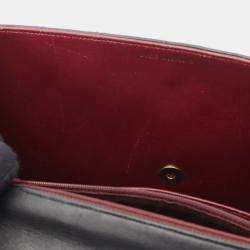 Pre Owned Chanel Deca Matelasse 34 Shoulder Bag Lambskin Leather Black