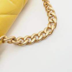 Pre Owned حقيبة شانيل 19 ديزنوف ماتلاسي كتف جلد حمل أصفر