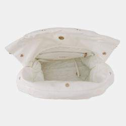 مملوكة مسبقًا Chanel 22 Matelasse Perforated Small Handbag In Shiny Calfskin Leather White