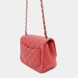 مملوكة مسبقًا Chanel Chain Shoulder Bag Mini Matelasse Coco Mark Caviar Skin