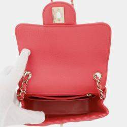 مملوكة مسبقًا Chanel Chain Shoulder Bag Mini Matelasse Coco Mark Caviar Skin