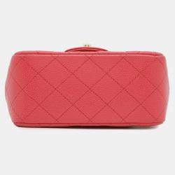 مملوكة مسبقًا Chanel Chain Shoulder Bag Mini Matelasse Coco Mark Caviar Skin