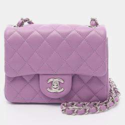 مملوكة مسبقًا Chanel Mini Matelasse Shoulder Bag In Lambskin Leather Purple