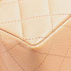 Pre Owned حقيبة كتف شانيل كووك مارك ماتلاس مصغرة سلسلة لون وردي بيج كافيار جولد هاردوير