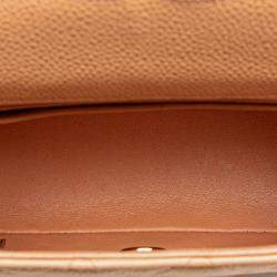 Pre Owned حقيبة كتف شانيل كووك مارك ماتلاس مصغرة سلسلة لون وردي بيج كافيار جولد هاردوير