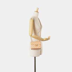 Pre Owned حقيبة كتف شانيل كووك مارك ماتلاس مصغرة سلسلة لون وردي بيج كافيار جولد هاردوير