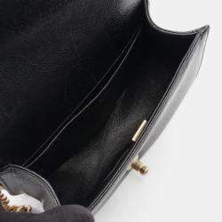 Pre Owned Chanel Boy Chanel Shoulder Bag In Grained Calfskin Leather Black