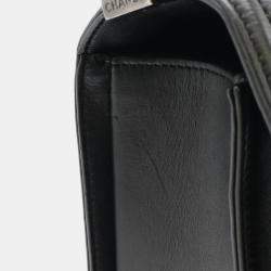 Pre Owned Chanel Boy Chanel 30 Large Matelasse Coco Mark Chain Bag Shoulder Calfskin Black