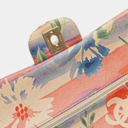 مملوكة مسبقًا Chanel Matelasse 25 Double Flap Coco Mark Flower Chain Shoulder Bag In Pink Multicolored Lambskin