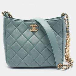 مملوكة مسبقًا Chanel Matelasse Small Hobo Bag Shoulder Leather Green
