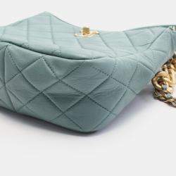 مملوكة مسبقًا Chanel Matelasse Small Hobo Bag Shoulder Leather Green