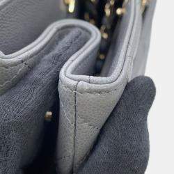 Pre Owned حقيبة شانيل توت سلسلة ماتيلاسيه كوكو مارك كبيرة جلد كافيار