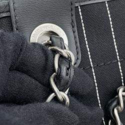 Pre Owned حقيبة شانيل دوفيل سلسلة قماش يد كبيرة سوداء