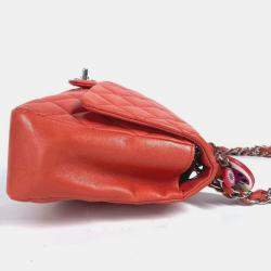 Pre Owned حقيبة كتف Chanel ماتلاس 25 ليدي باغ فراولة بسلسلة جلد الخروف أحمر