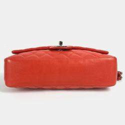 Pre Owned حقيبة كتف Chanel ماتلاس 25 ليدي باغ فراولة بسلسلة جلد الخروف أحمر