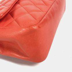 Pre Owned حقيبة كتف Chanel ماتلاس 25 ليدي باغ فراولة بسلسلة جلد الخروف أحمر