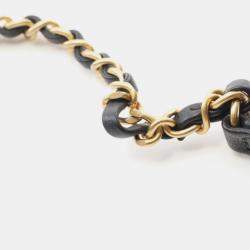 Pre Owned حقيبة كتف شانيل كوكو مارك جلد ذهبي وأسود