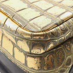 Pre Owned حقيبة كتف شانيل كوكو مارك جلد ذهبي وأسود