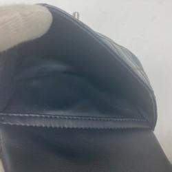 مملوكة مسبقًا Chanel Double Pocket Quilted Bag Zipper Chain Backpack Gunmetal Rucksack Leather Black