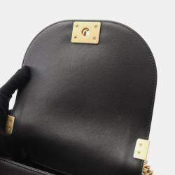 Pre Owned حقيبة كتف شانيل بوي شانيل صغيرة جلد خاروف سوداء