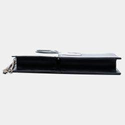 مملوكة مسبقًا Chanel Black White CC Lambskin Split Clutch with Chain