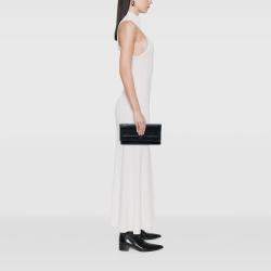 Pre Owned Chanel Black Quilted Lambskin CC Beauty Foldover Clutch