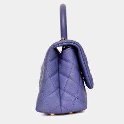مملوكة مسبقًا Chanel 2020 Purple Caviar Leather Mini Coco Top Handle