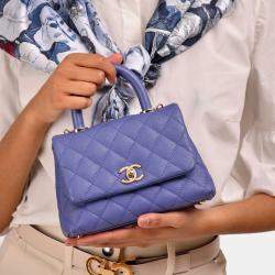 مملوكة مسبقًا Chanel 2020 Purple Caviar Leather Mini Coco Top Handle