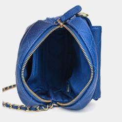 Pre Owned Chanel 2019 Dark Blue Caviar Camera Bag GHW